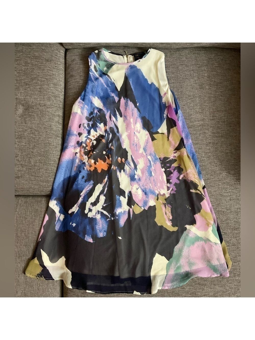 Just Taylor Women’s Chiffon Floral Abstract Dress 8 Used - Picture 2 of 12